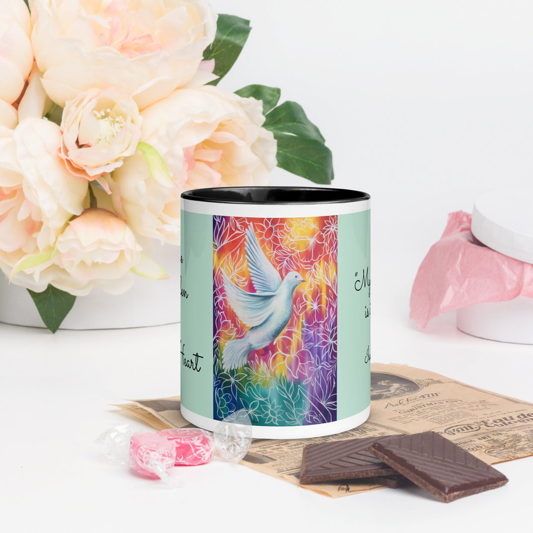 The Garden of His Heart Mug with Color Inside
