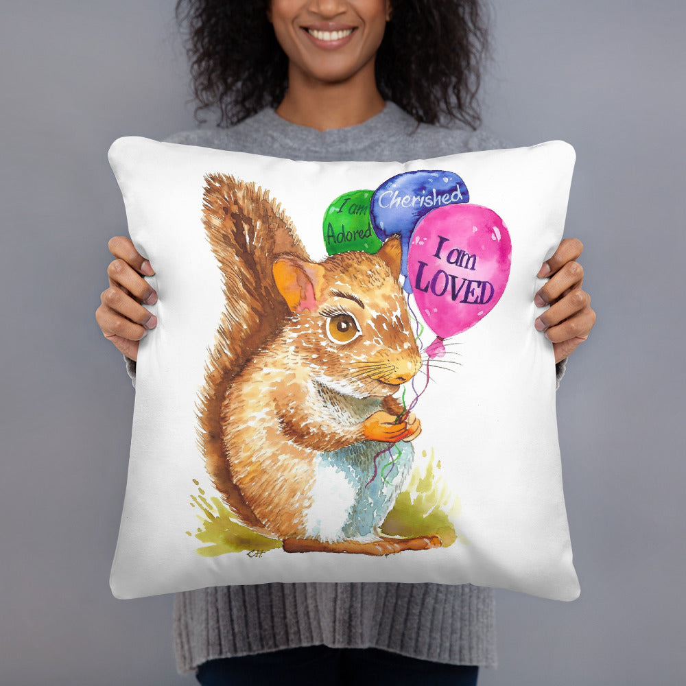 Samuel the Squirrel Basic Pillow