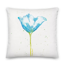 Load image into Gallery viewer, Blue Poppy Premium Pillow
