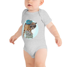 Load image into Gallery viewer, Roger the Racoon Halo Baby short sleeve one piece