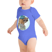 Load image into Gallery viewer, Roger the Racoon Halo Baby short sleeve one piece