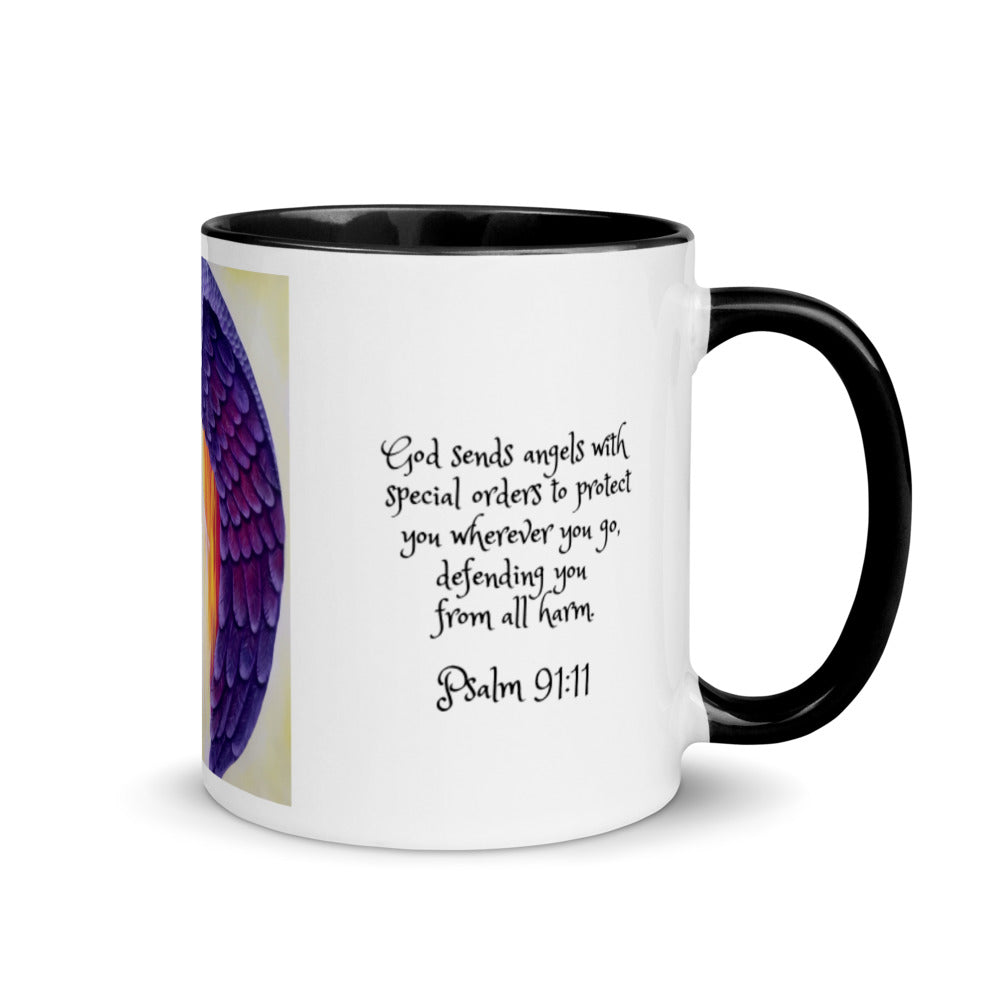 Psalm 91 Prophetic Art Mug with Color Inside