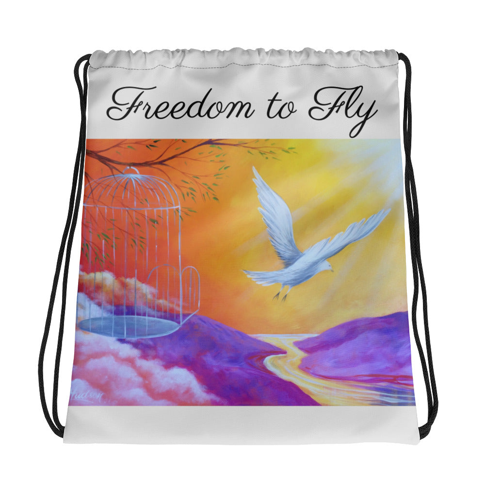 Freedom to Fly Drawstring bag