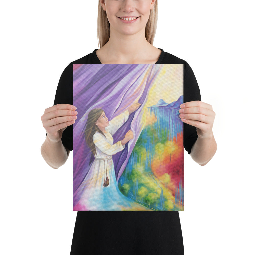Pull Back the Curtain Prophetic Art Canvas