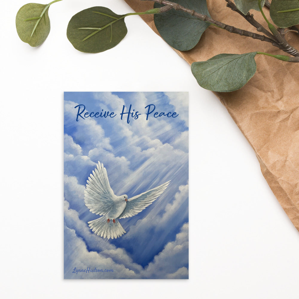 Receive His Peace Prophetic Art Postcard